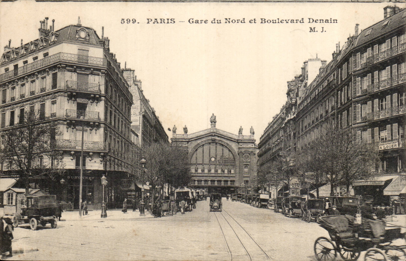 Paris CPA Gare du Nord et boulevard Denain