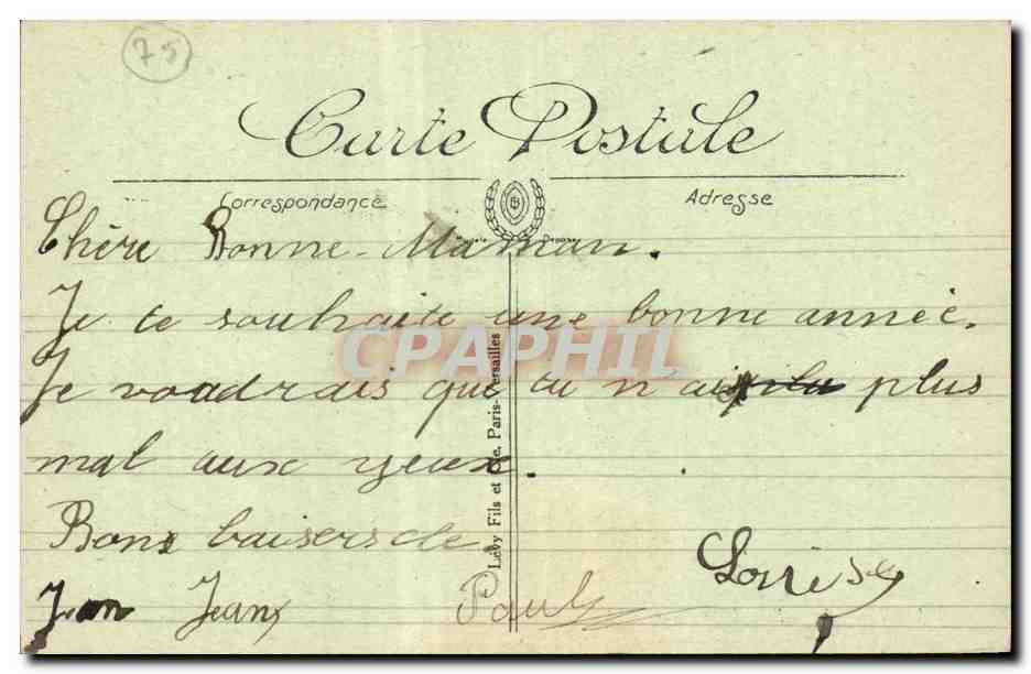Paris CPA Rue de la Tour — Rückseite