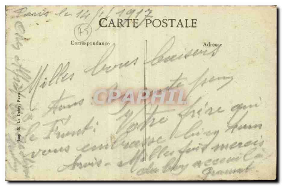 Paris CPA Rue de la Paix — Rückseite