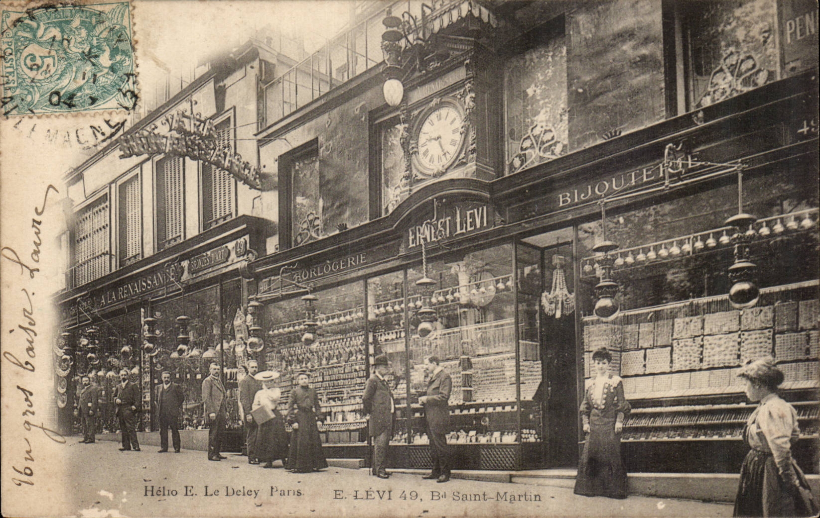 Paris CPA E Levi 49 bd Saint Martin (bijoutier) TOP