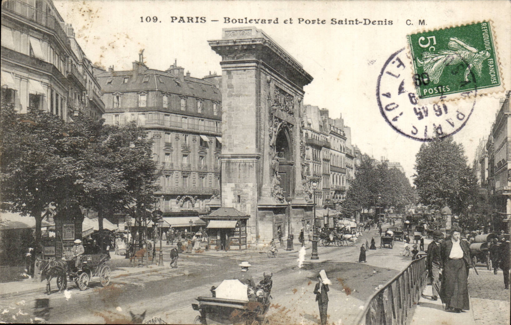 Paris CPA Boulevard et Porte St Denis