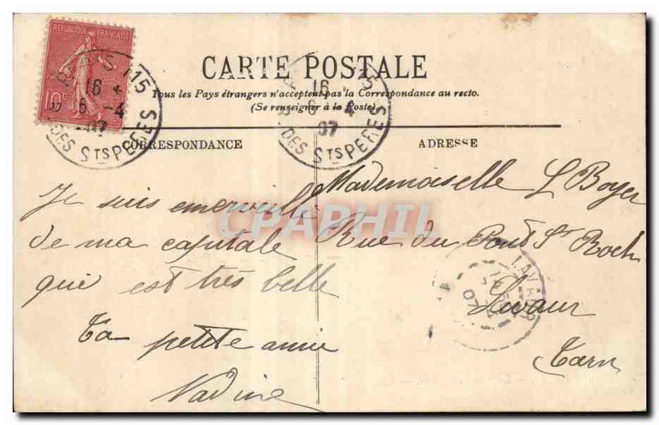 Paris CPA La rue CAstiglione — Rückseite
