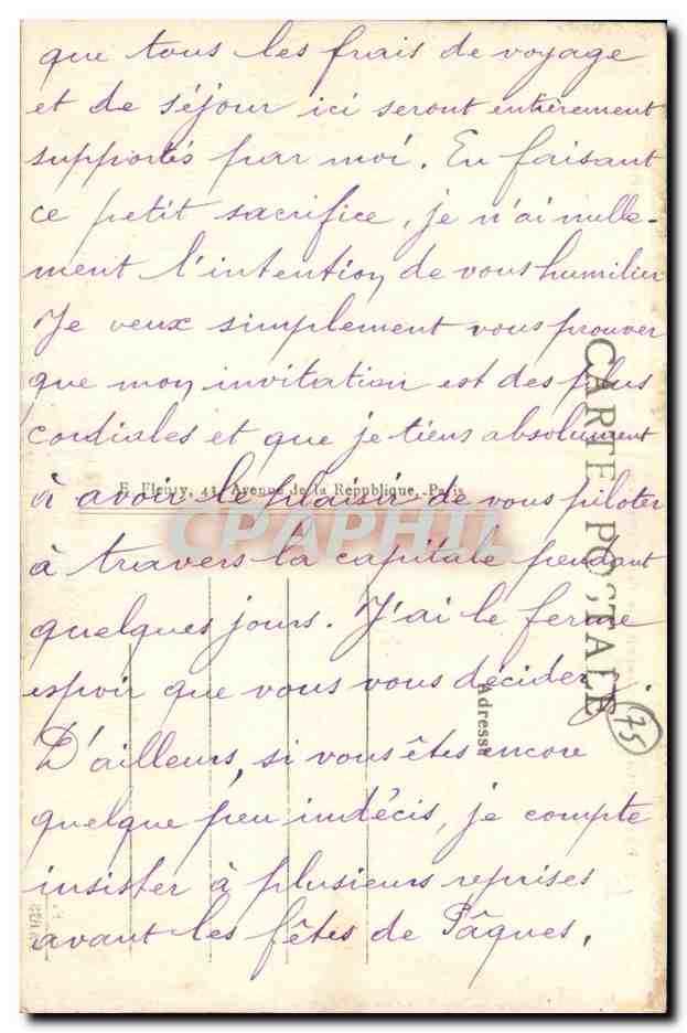 Paris CPA Grands boulevards de la Porte Saint Denis  — Verso