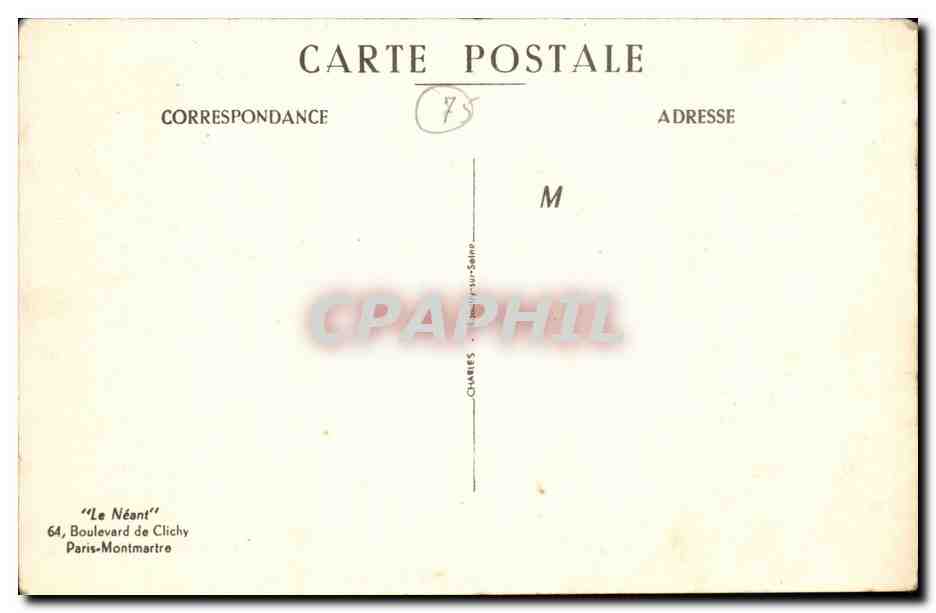 Paris CPA Montmartre Cabaret du neant — Rückseite