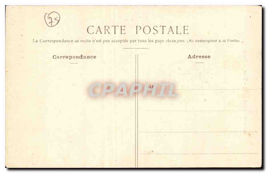 Paris CPA Passy Tour de Passy — Rückseite