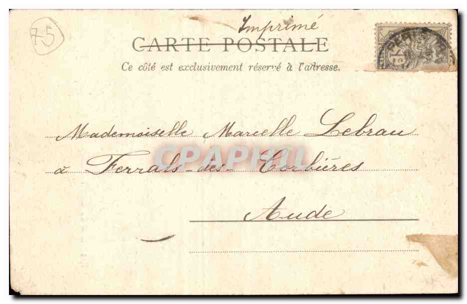 Paris CPA Rue vieille du temple — Rückseite