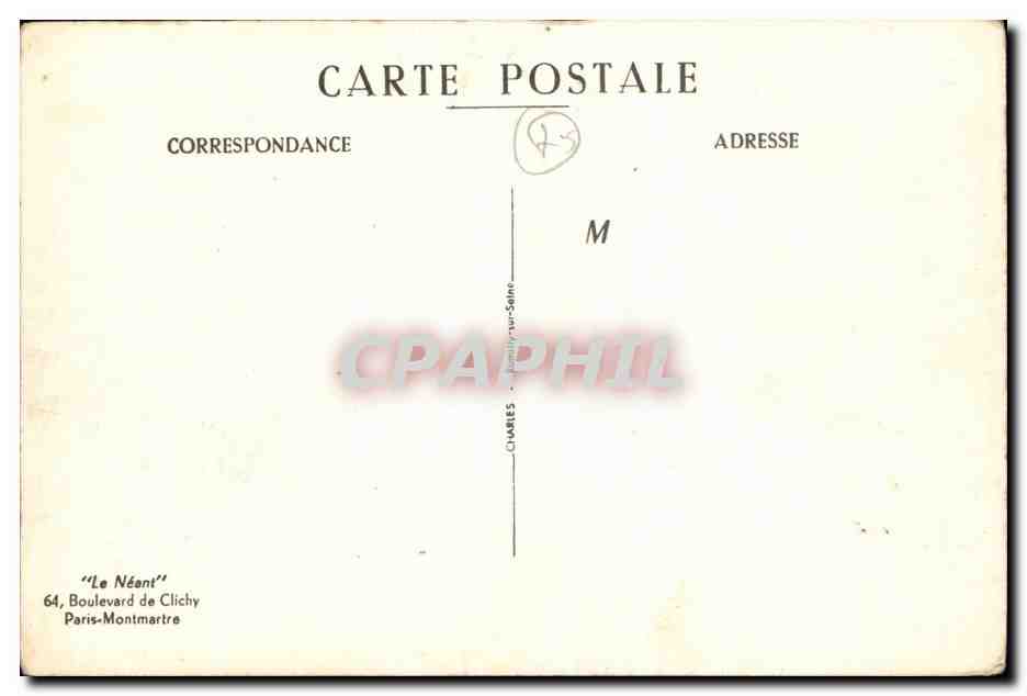Paris CPA Montmartre Cabaret du neant Lampadaire funeraire — Rückseite