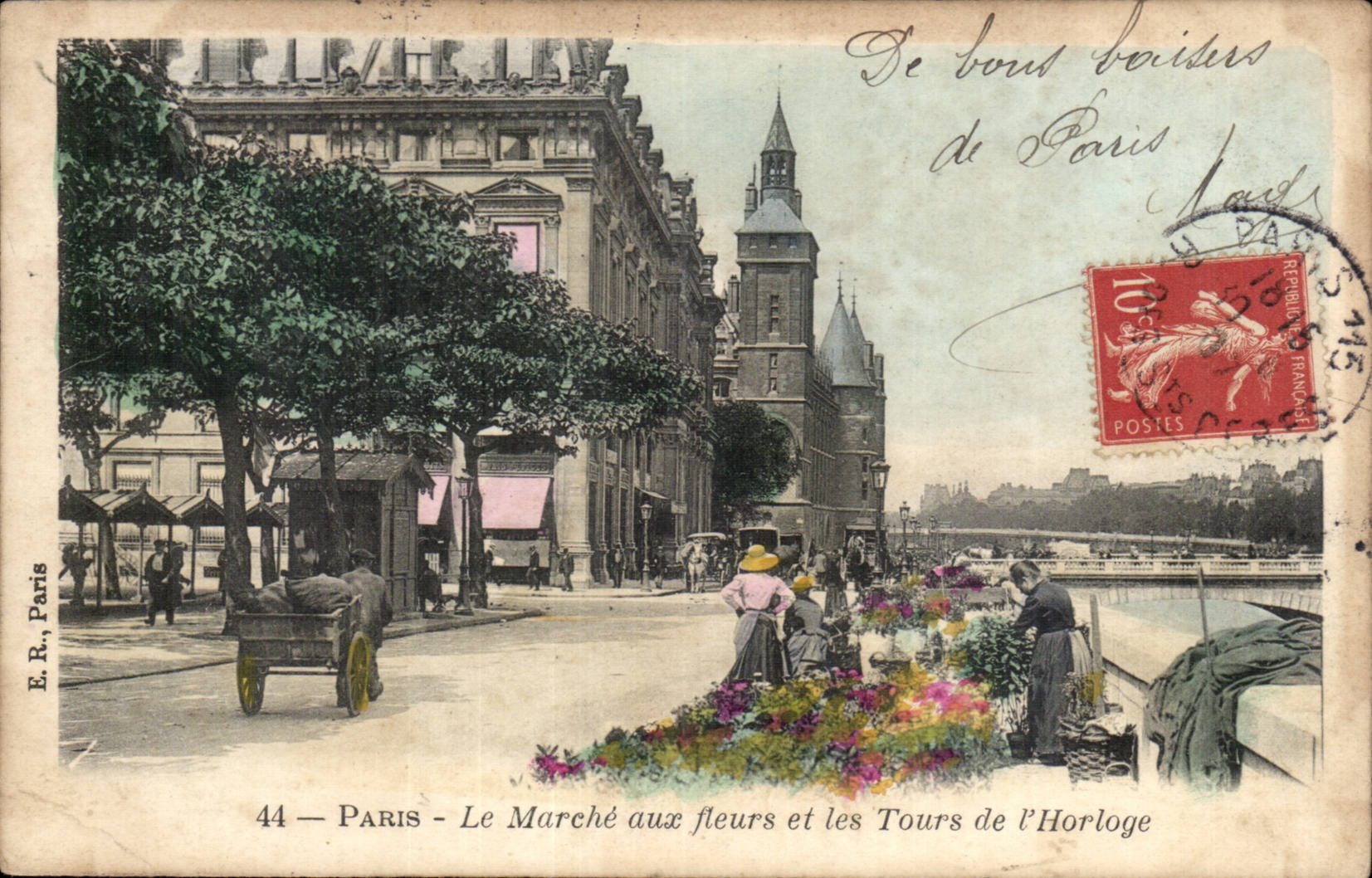 París - El Mercado de flores y las Torres del Reloj — E.R., París, n°44