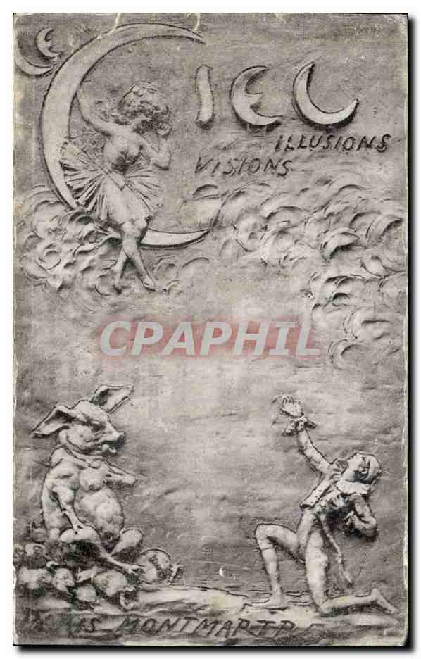 Paris CPA Montmartre Ciel Illusions Visions Cochon Cabaret Bd de Clichy