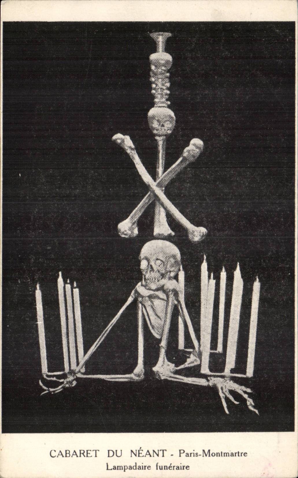 Paris CPA Montmartre Cabaret du neant Lampadaire funeraire 