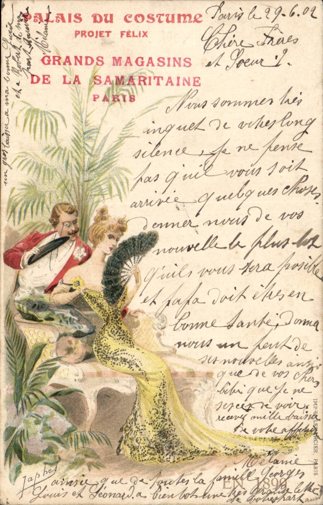 Paris CPA Montmartre Palais du Costume projet Felix Grands Magasins de la Samaritaine en 1899 TOP