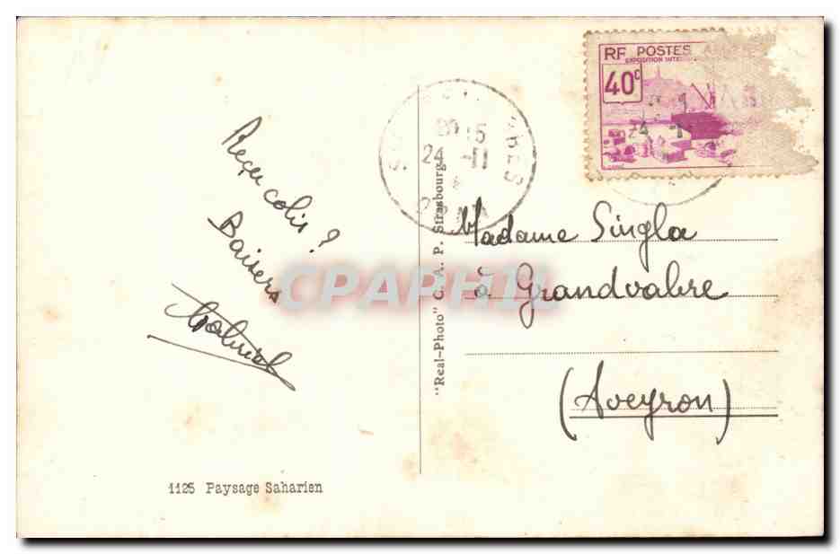 Algerie CPA Scenes et types Paysage saharien — Rückseite