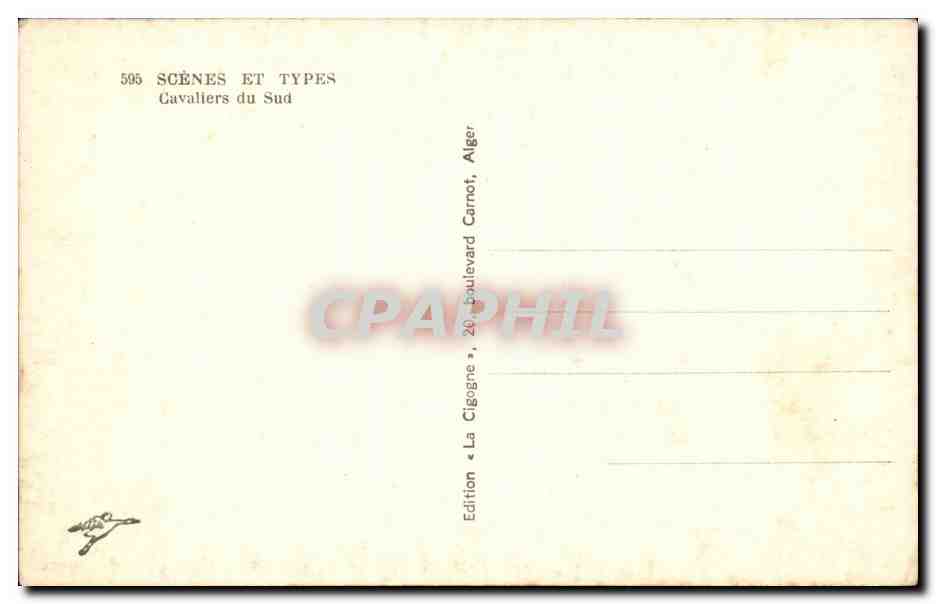 Cavaliers du Sud — Algérie — Édition Carnot, Alger — Verso