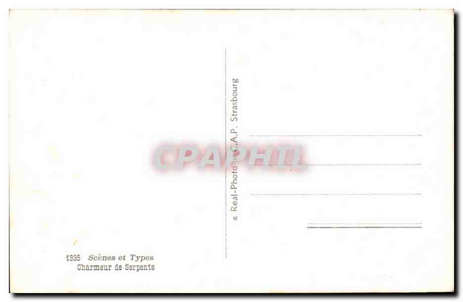 Charmeur de Serpents — Égypte — C.A.P. Strasbourg — Verso