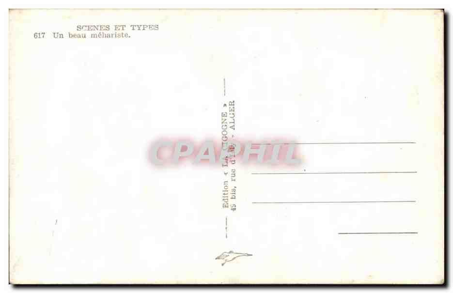 Un beau méhariste — Algérie — Édition « La Cigogne » — Verso