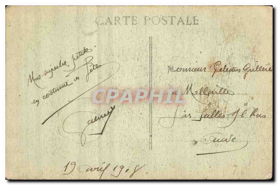 CPA Souvenir d'Orient 1914 1918 Jeune fille serbe en tenue de fetes (folklore) — Verso