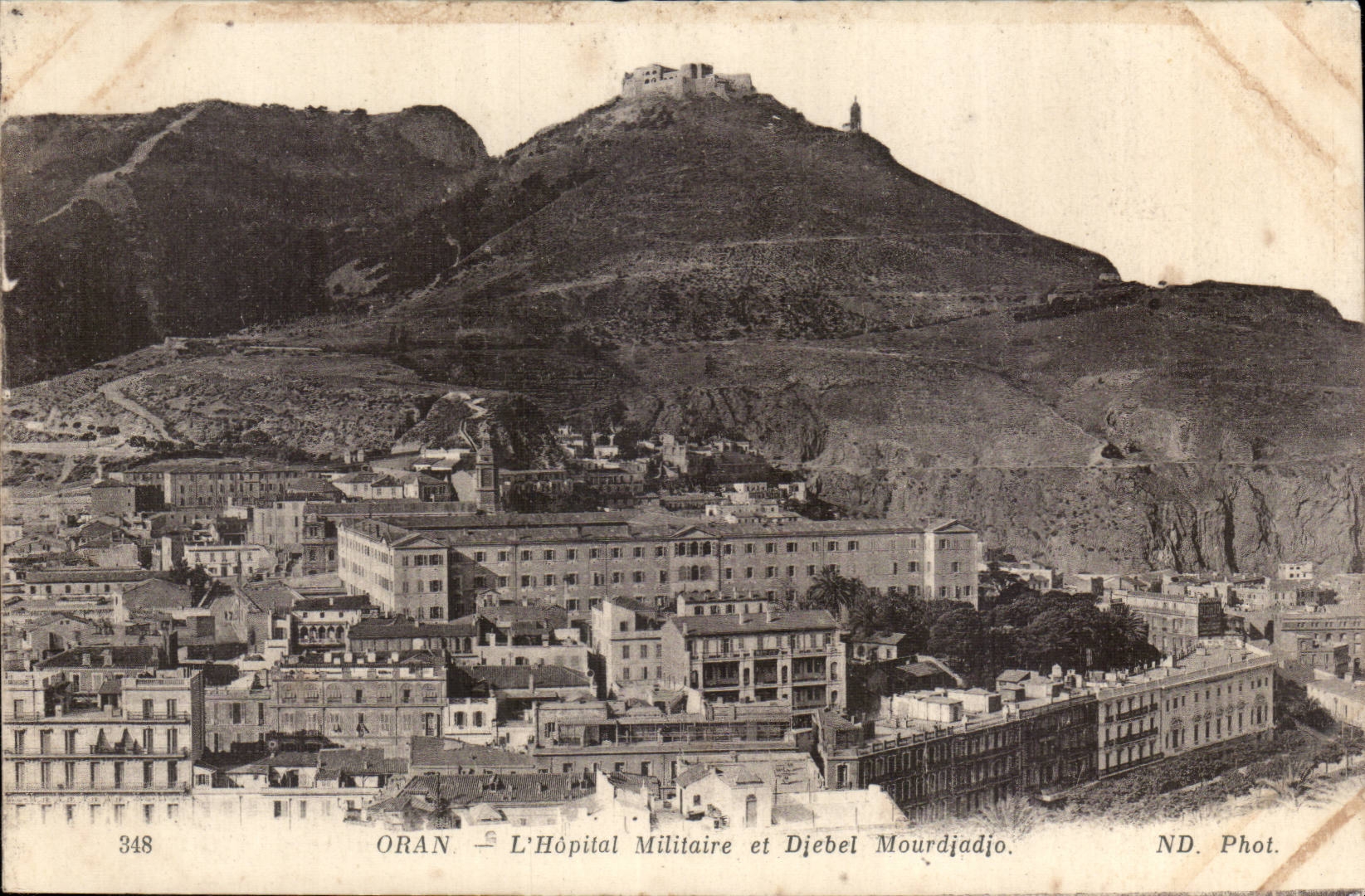 Algerie Oran CPA Hopital militaire et Djebel Mourdjadjo