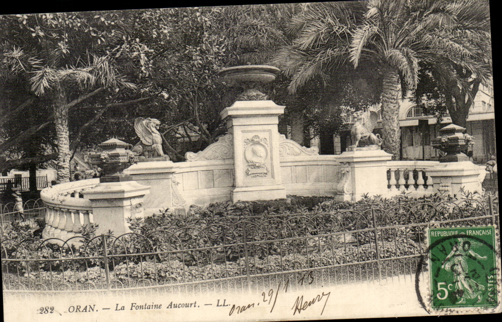 Algerie Oran CPA La fontaine Aucourt