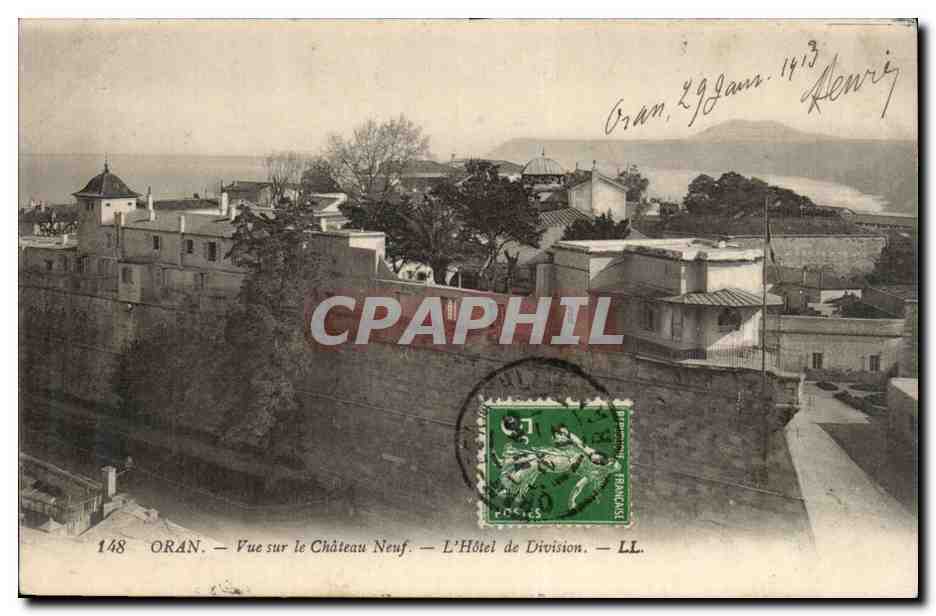 Algerie Oran CPA Vue sur le chateau neuf L'hotel de division