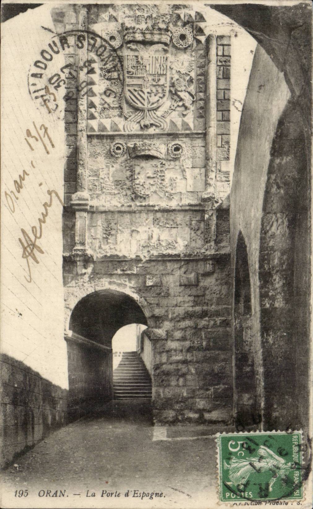 Oran — La Porte d'Espagne — éditeur Anselme Pradele, n° 195