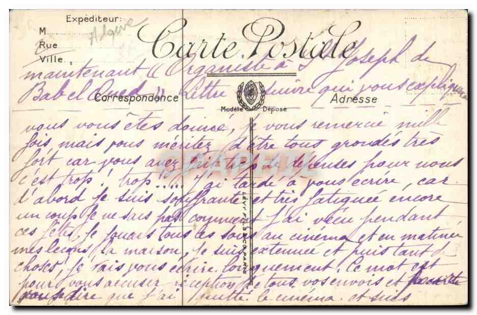 Un Douar — Scènes et Types — Édition des Galeries de France — Alger — Verso