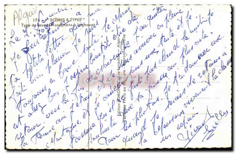 Scènes & Types — Type de jeunes Musulmans à Larghoua — Édition Almonde — Verso