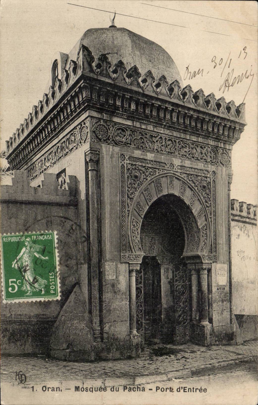 Oran — Mosquée du Pacha — Porte d'Entrée — éditeur KD, n°1