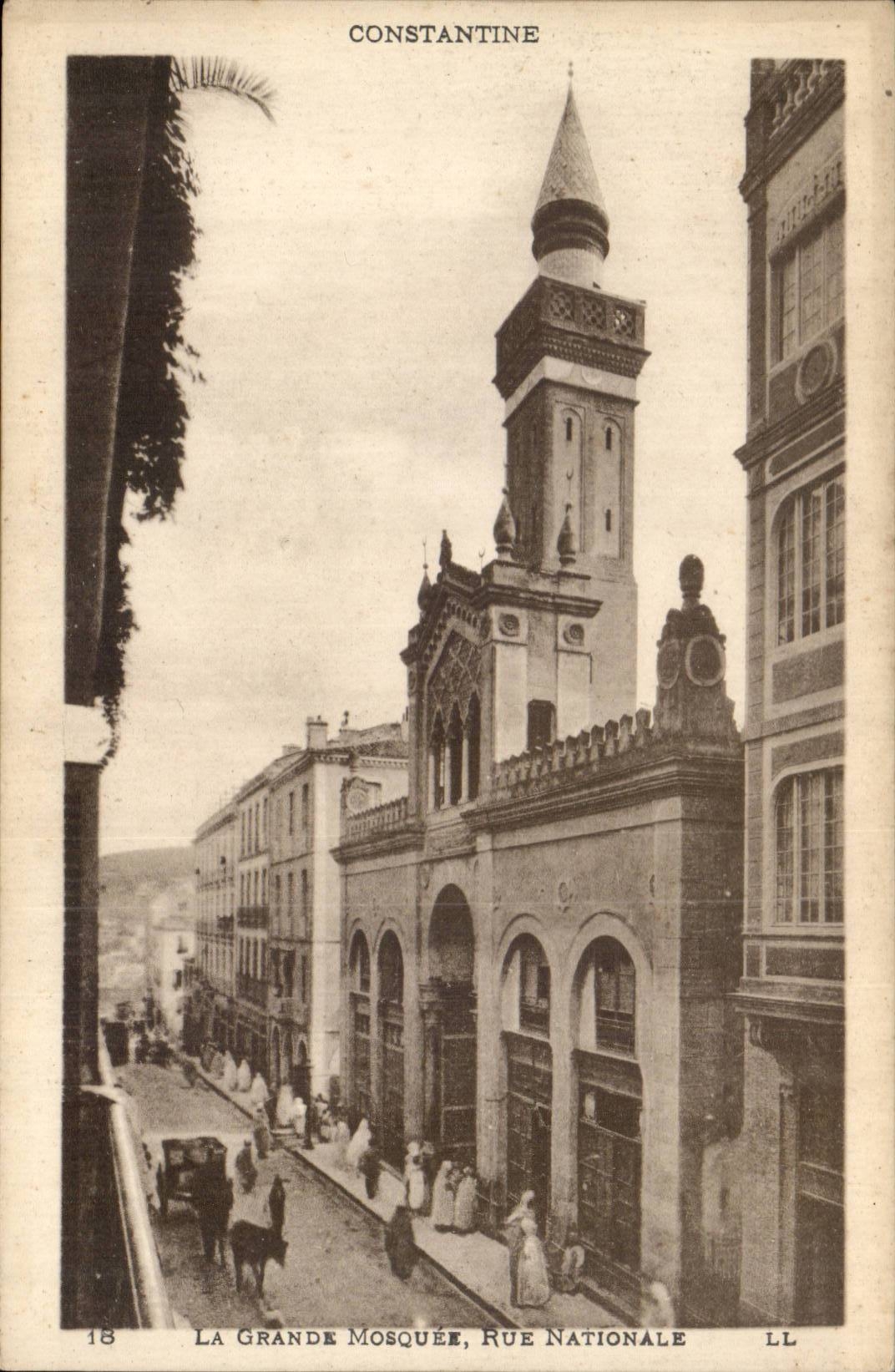 Algerie Constantine CPA La grande mosquee Rue nationale