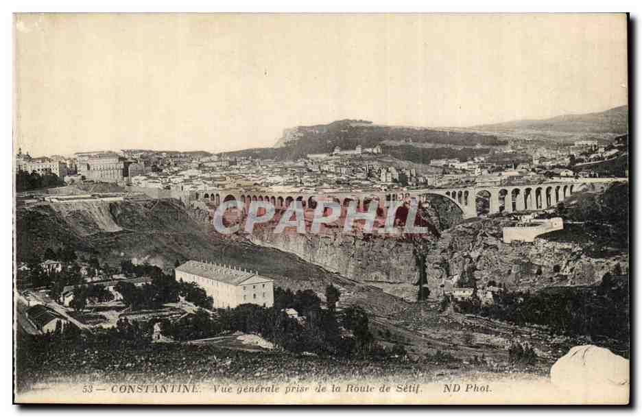 Algerie Constantine CPA Vue generale prise de la route de Setif