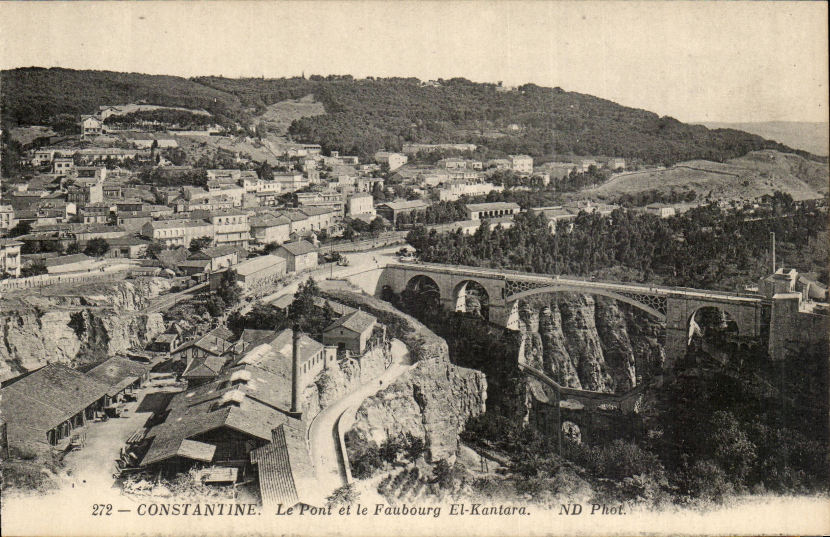 Algerie Constantine CPA Le pont et le faubourg EL Kantara