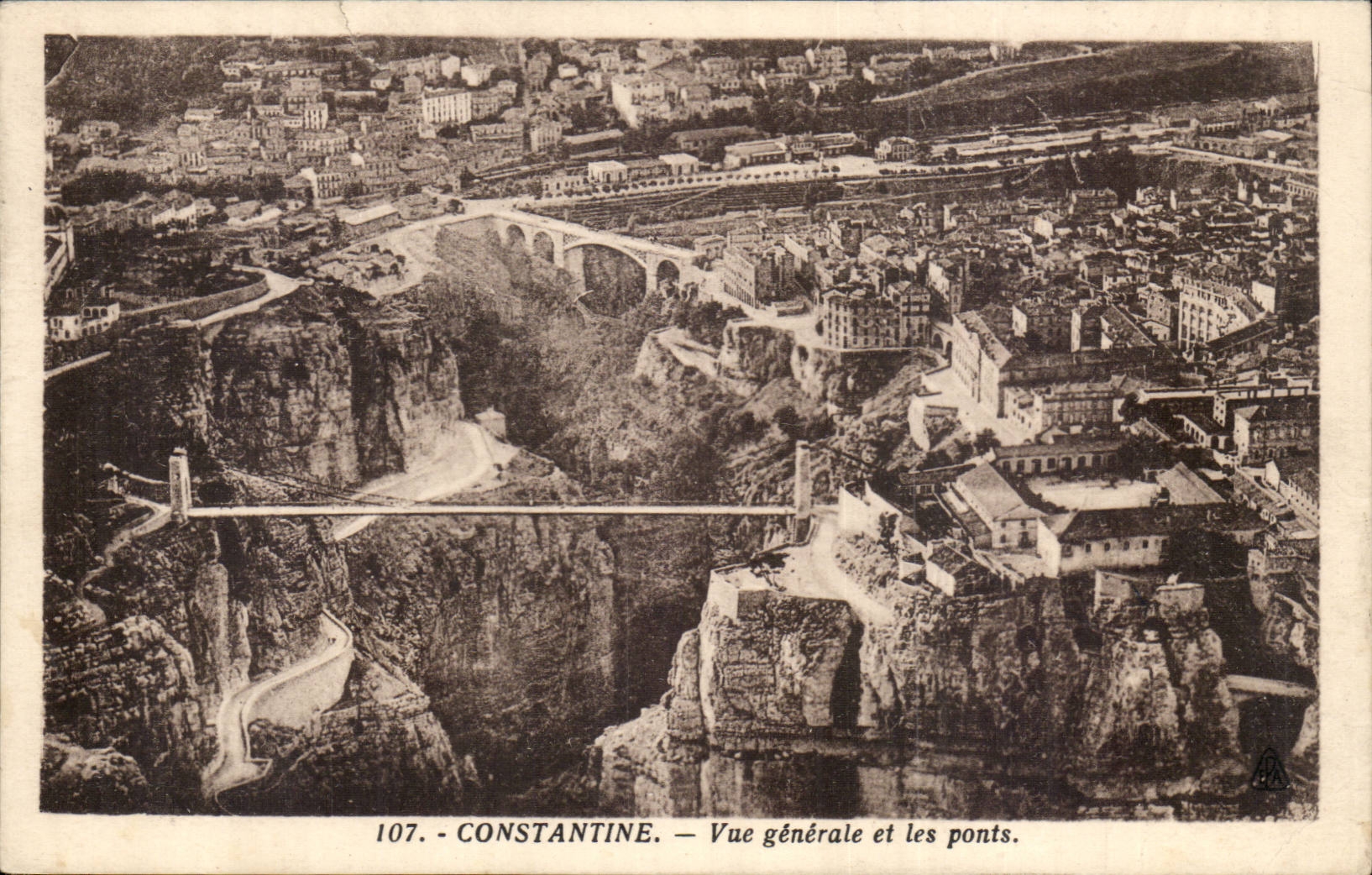Algerie Constantine CPA Vue generale et les ponts 