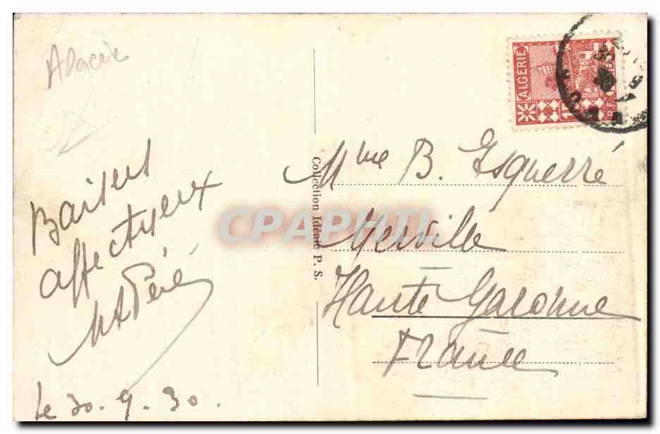 Algerie Oran CPA La chapelle de Santa CRuz — Back
