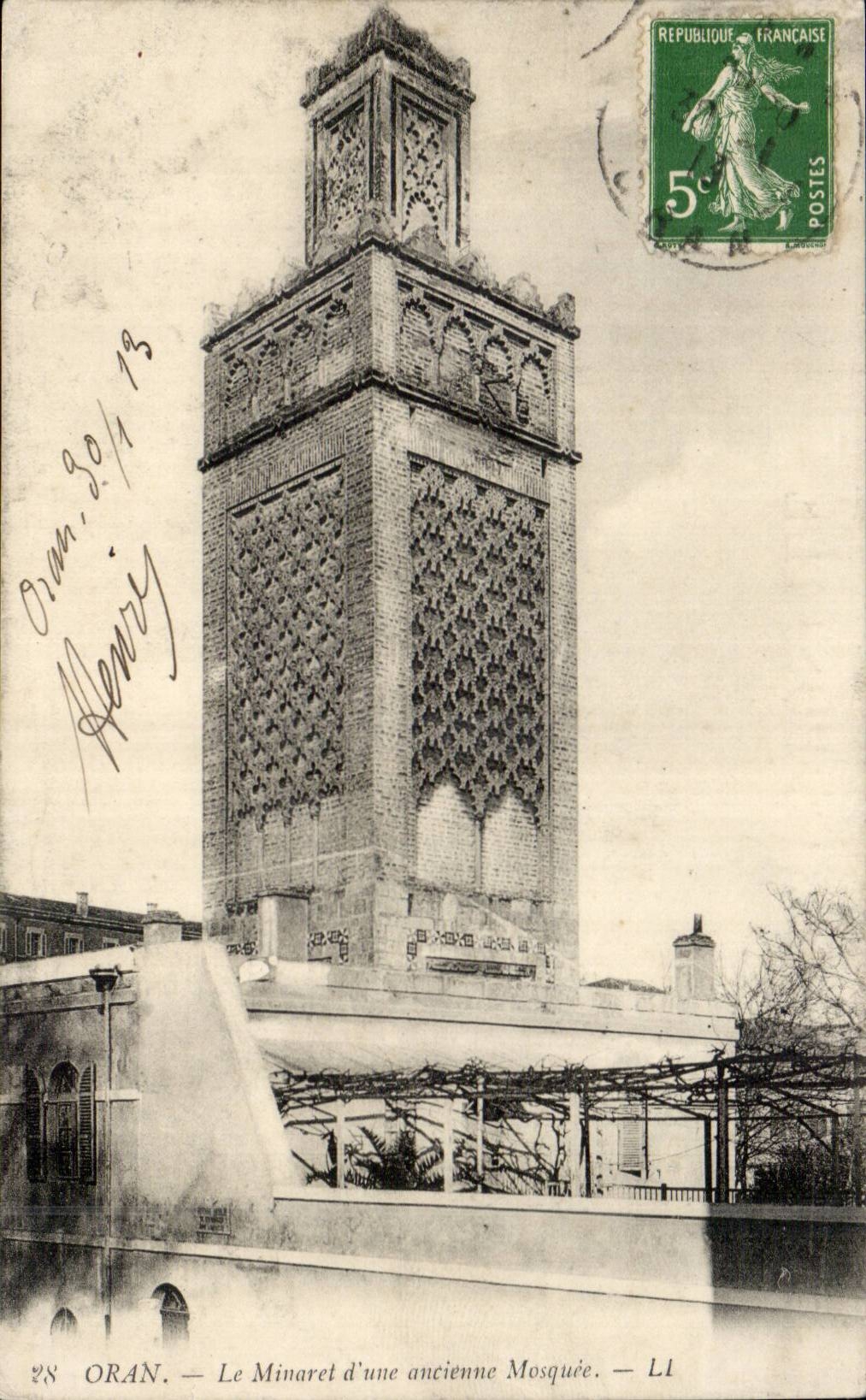 Algerie Oran CPA Le minaret d'une ancienne Mosquee
