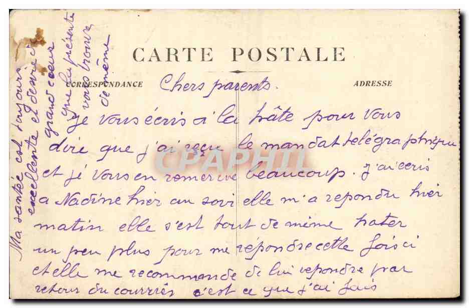 Oran - Le parc à fourrages - Magasins à orge — Verso