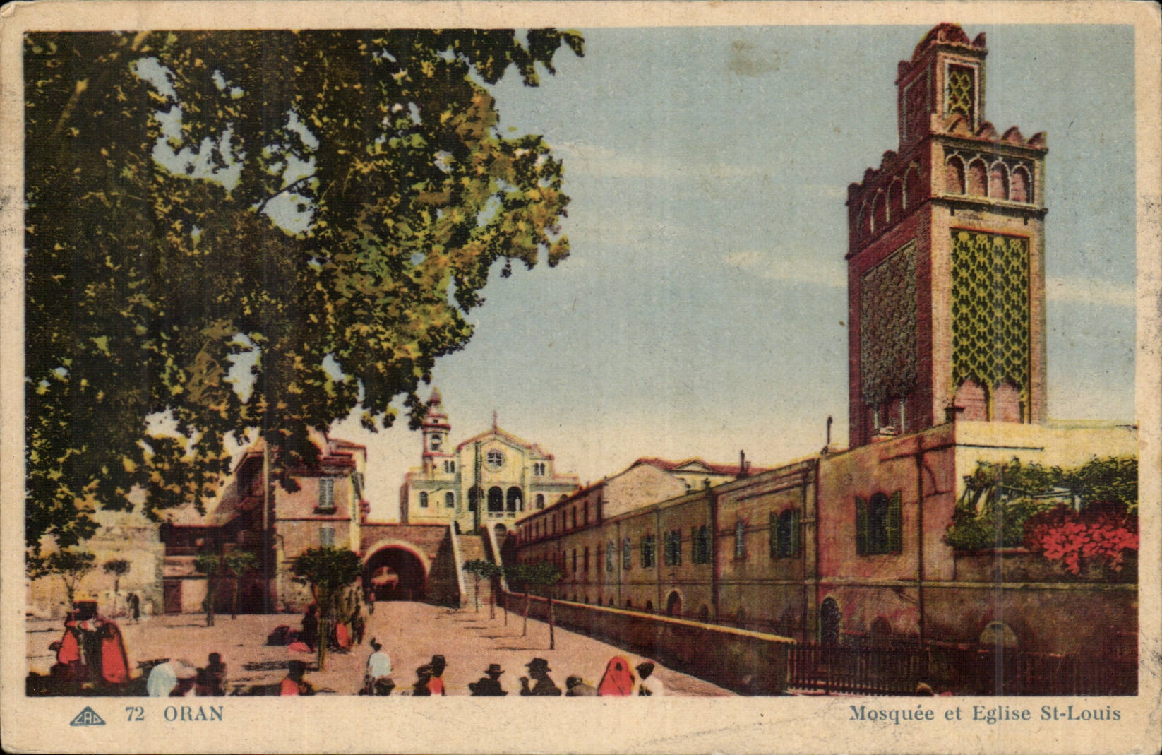 Algerie Oran CPA Mosquee et eglise St Louis