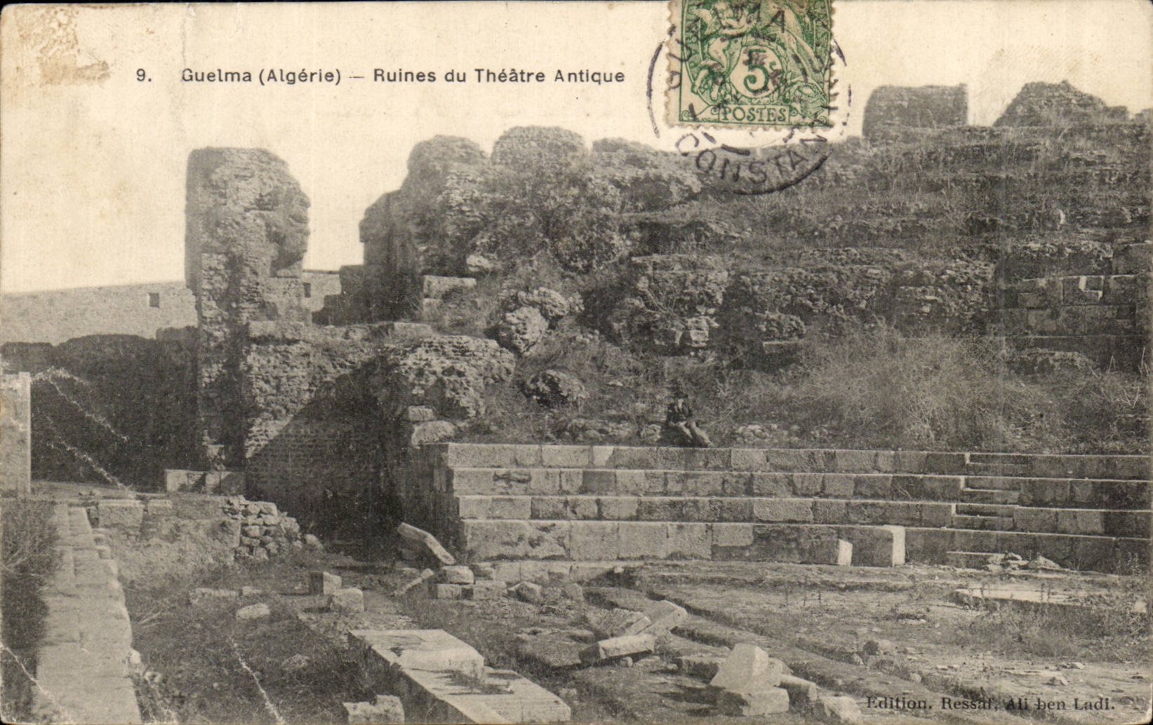 Algerie Guelma CPA Ruines du theatre antique