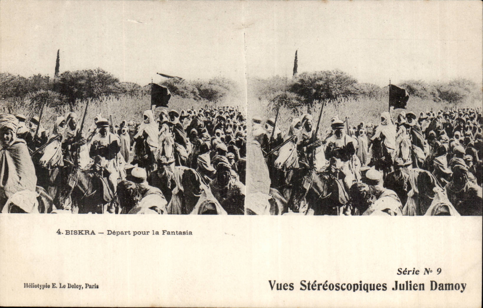 Biskra — Départ pour la Fantasia — Héliotyype E. Le Deley, Paris, Série N° 9