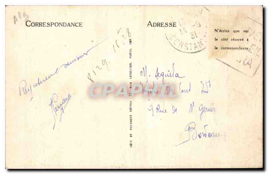 Algerie CPA Biskra Sous les arcades — Back