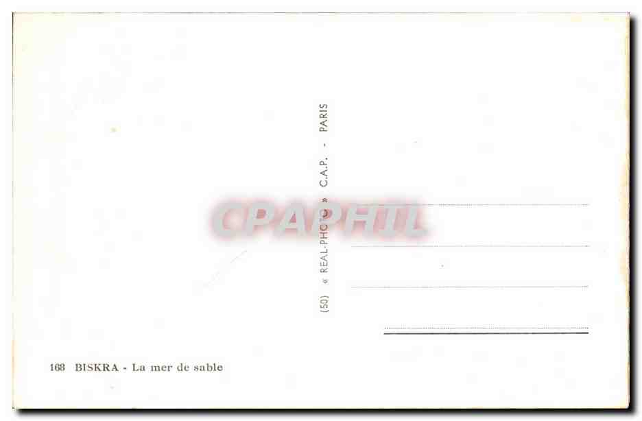 Biskra — La mer de sable — C.A.P. Paris — Verso