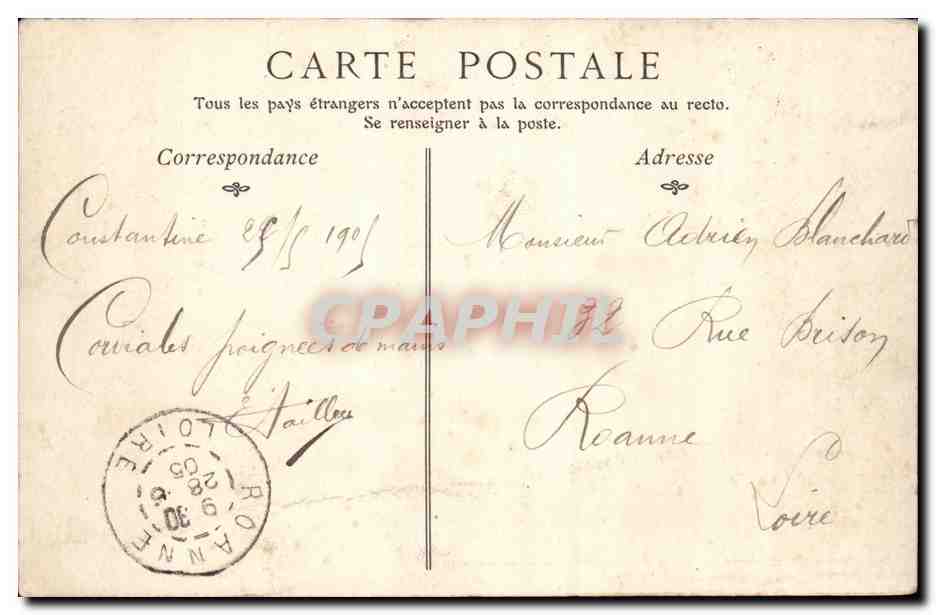 Constantine - Algerie - Afrique - L'Hotel de Ville - CPA  — Rückseite