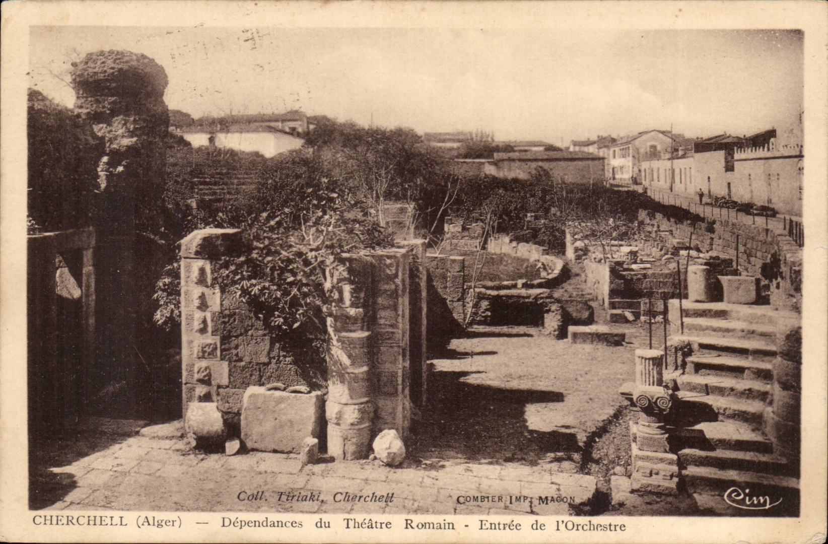 Algerie CPA Cherchell Dependances du theatre romain Entree de l'orchestre