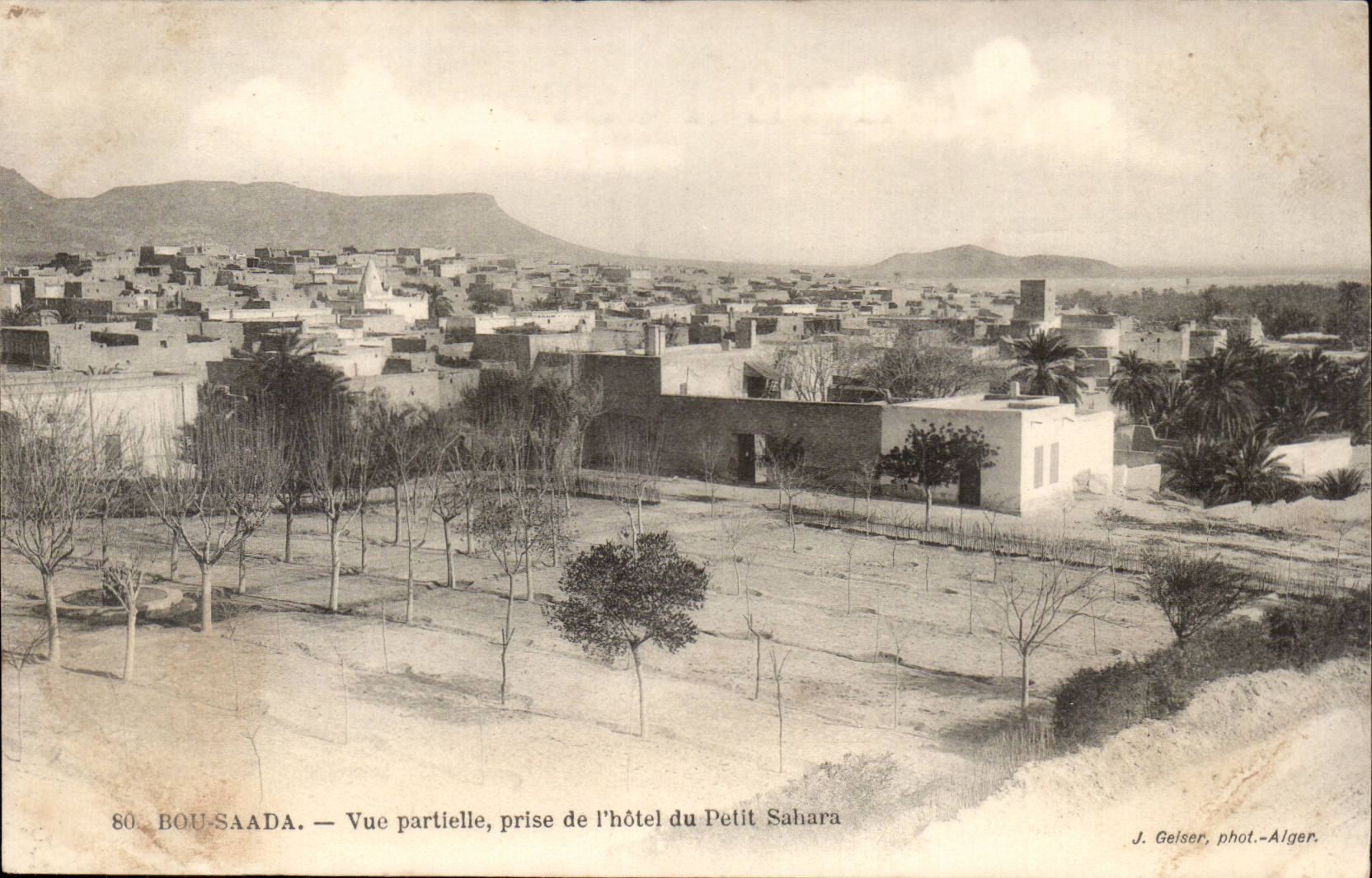 Algerie CPA Bou saada Vue partielle prise de l'hotel du petit Sahara