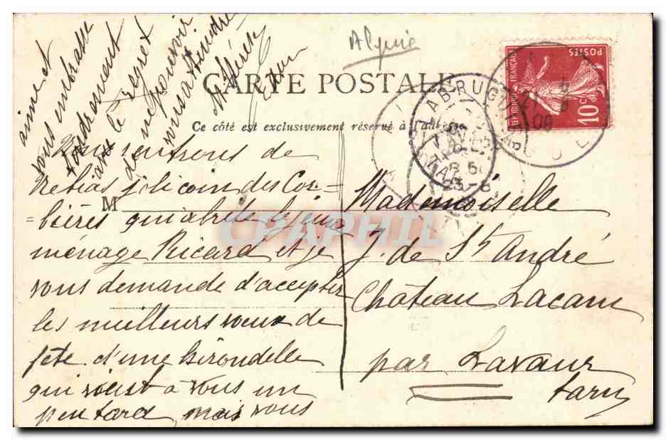 Algerie Ok Meidan CPA Constantinople — Rückseite