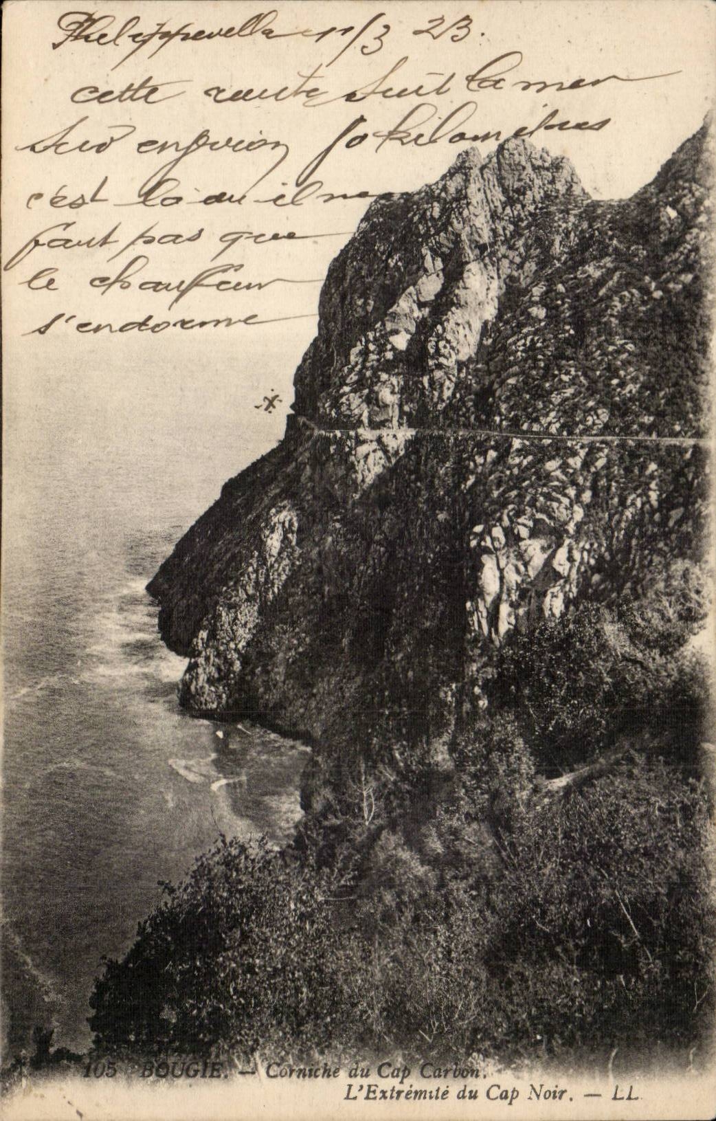 Algerie CPA Bougie Corniche du Cap Carvon L'extremite du CAp Noir