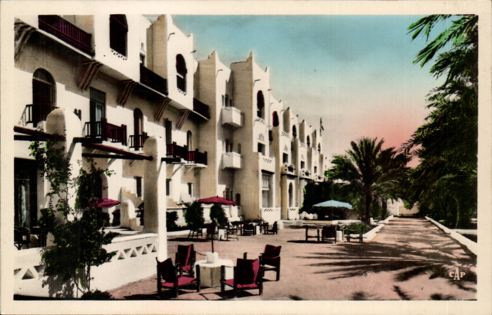 Algerie Biskra CPA Constantine Hotel Transatlantique