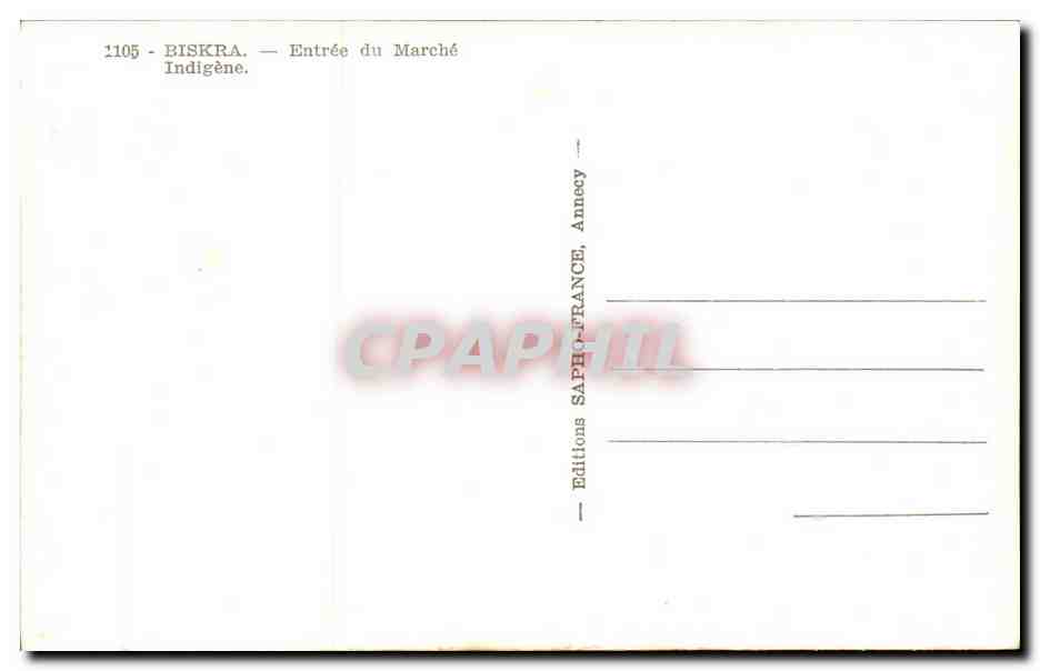 Algerie Biskra CPA Constantine entree du marche indigene — Back