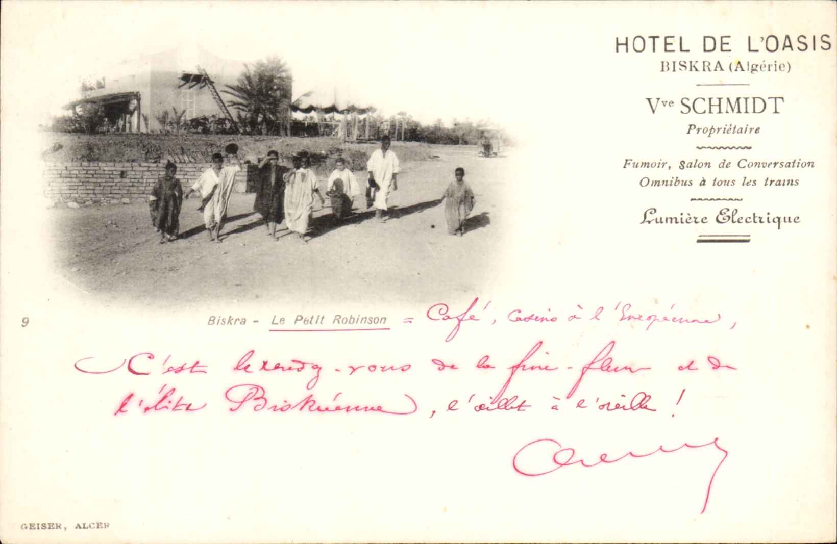 Biskra - The Little Robinson — Café, Casino at the Oasis — Vve Schmidt, Owner, Algeria