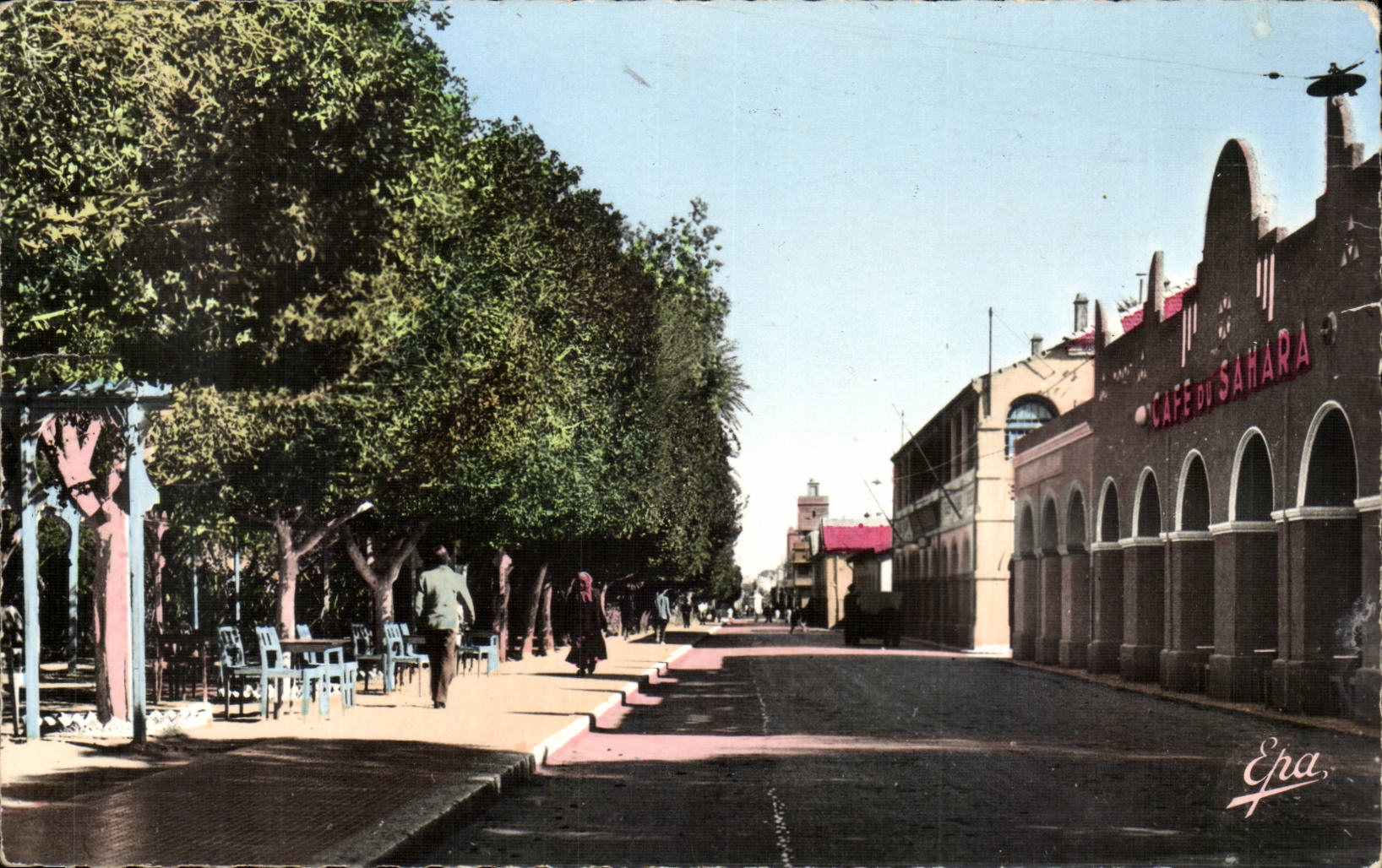 Algerie Biskra Constantine CPA Cafe et hotel du Sahara