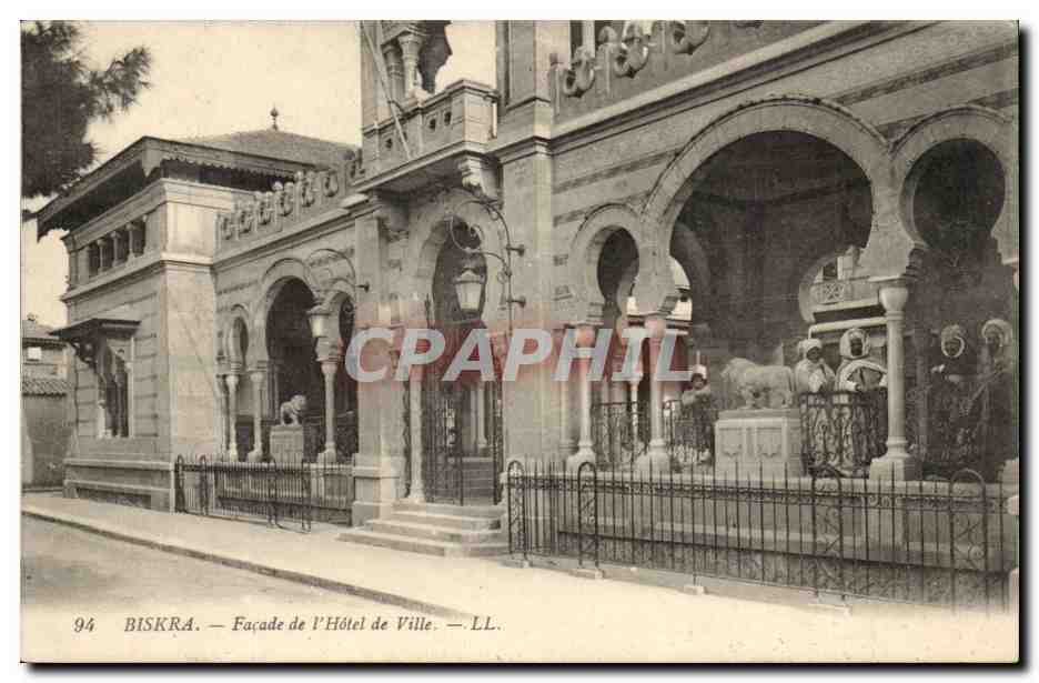 Algerie CPA Biskra Constantine Facade de l'hotel de ville