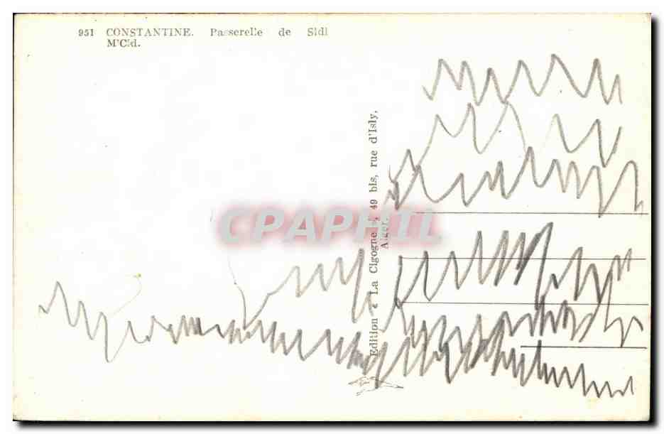 Algerie CPA Biskra Constantine Passerelle de Sidi M Cid — Verso